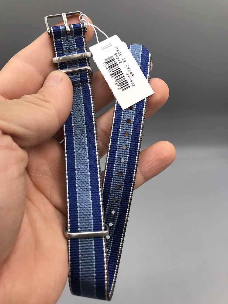 J. Crew Nylon Watch Strap 18mm IRON MULTI STRIPE COLOR NWT $24.50