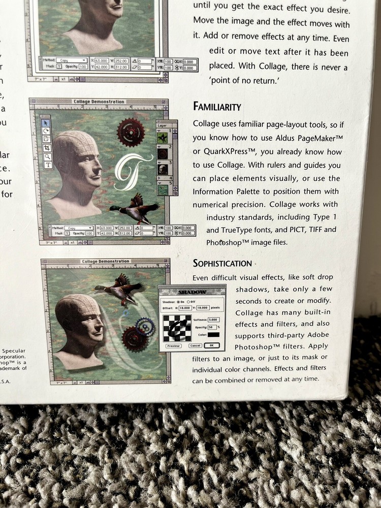 Vintage Specular Collage Image Composition Tool For Adobe Photoshop Macintosh