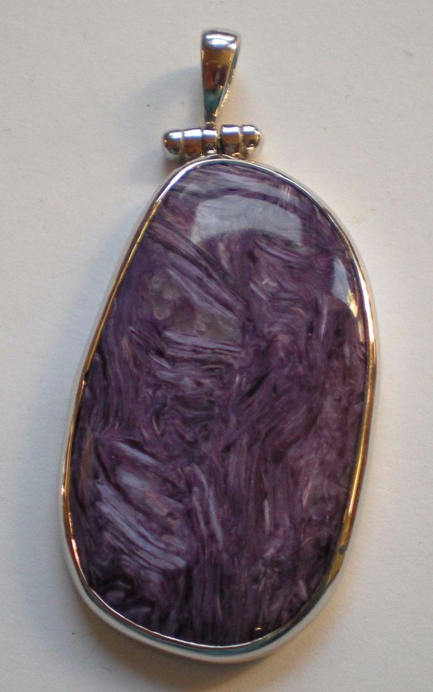 Charoite Pendant AA - Sterling Silver j2403b