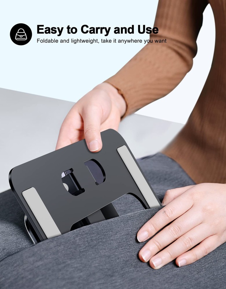 Foldable Laptop Stand Height Adjustable Ergonomic Computer Stand for Desk Alu...