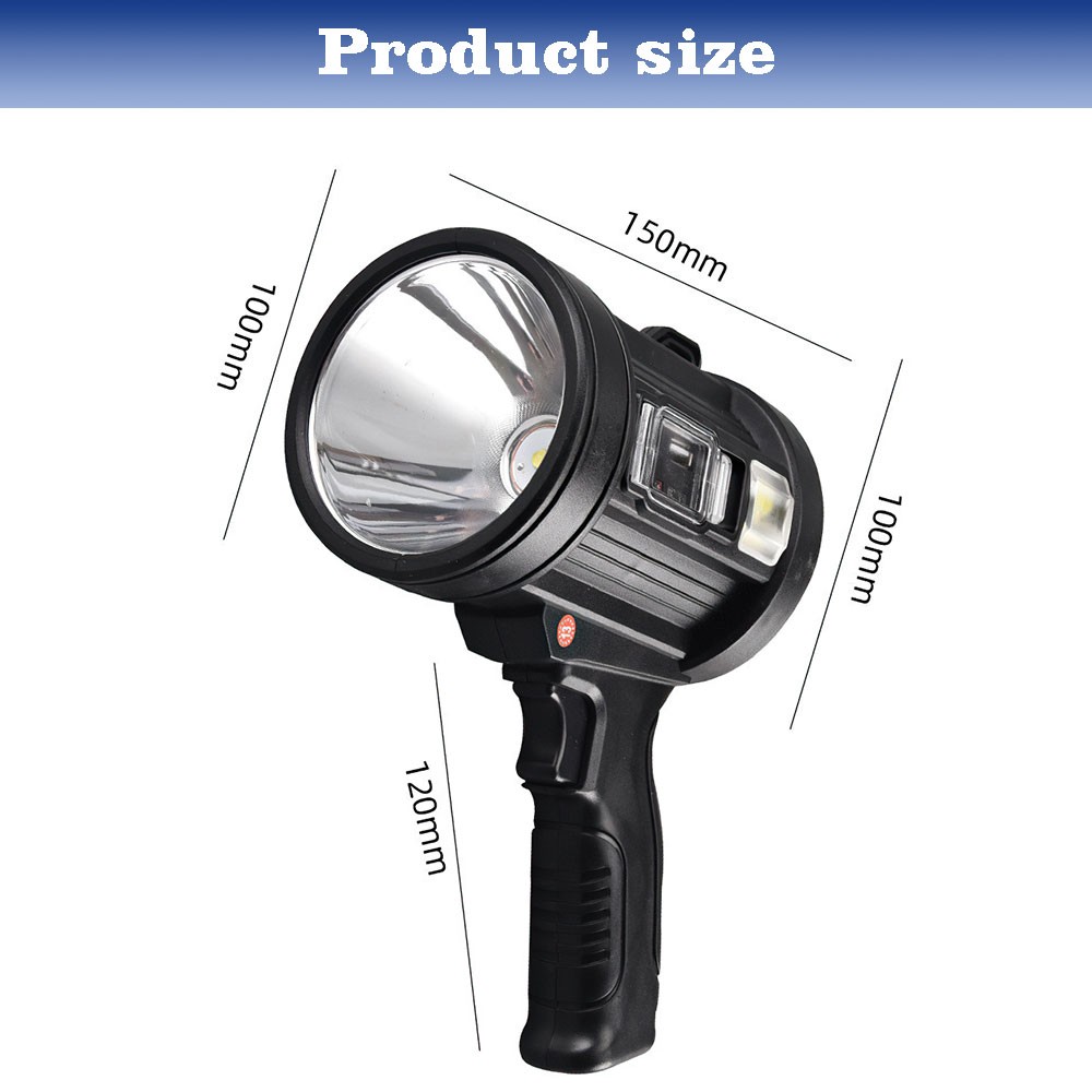 90000LM Bright Flashlight Searchlight LED USB Rechargeable Spotlight Handheld