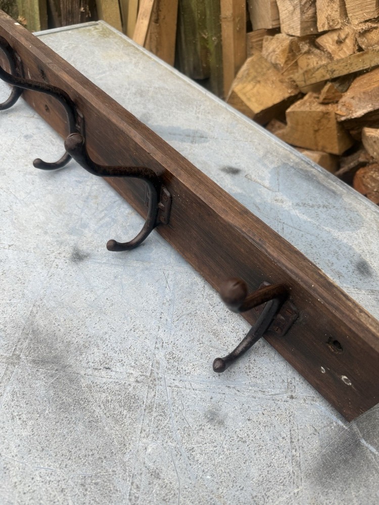 Vintage School Coat Hat Rack Hooks