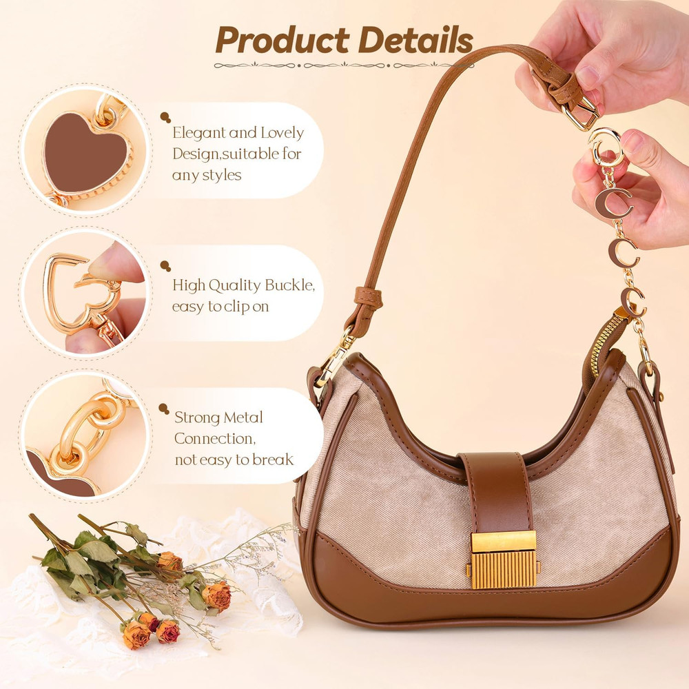 5Pcs Bag Extender Chain (Stylish Multishapes) Purse Extender Chains Bag Strap Ex