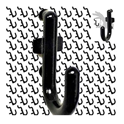 100Pcs Pegboard Accessory Peg Hook Set – Durable, Self-Locking Black 1/4" J