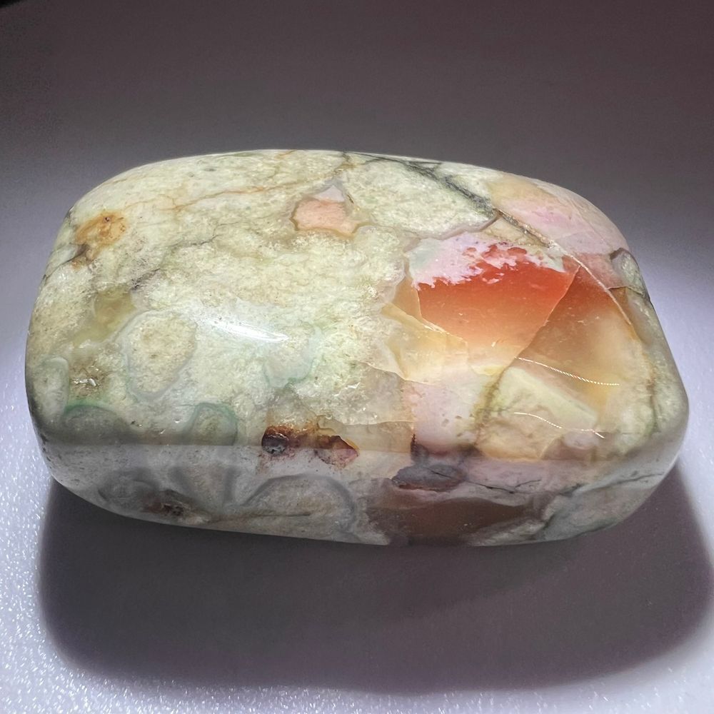 Green Flower Agate Crystal Palmstone