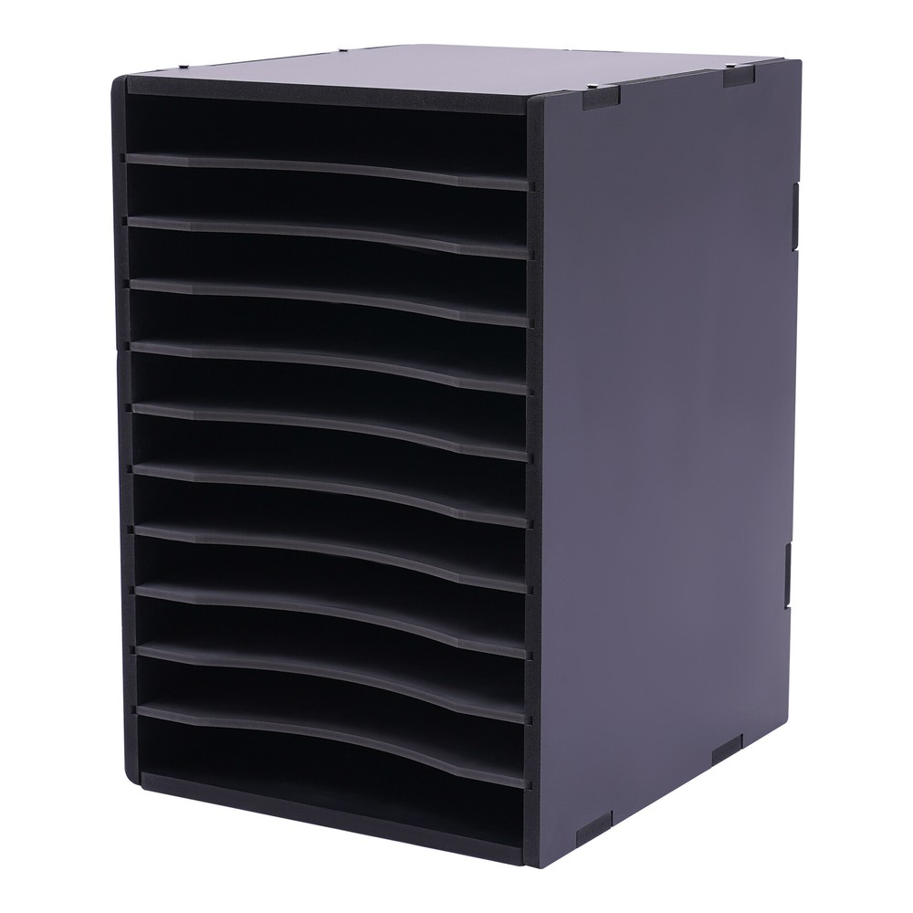 Vertical Desktop Sorter 11 Compartment Letter-size Shelves Durable Laminate
