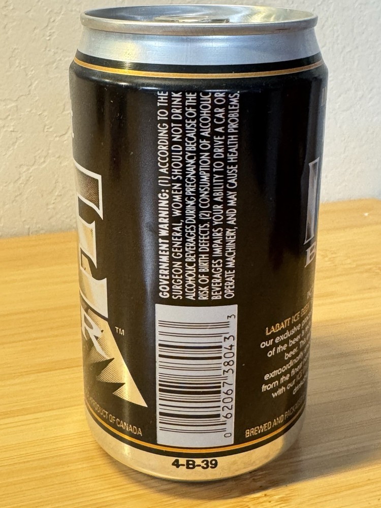 Labatt ICE Beer - Empty Beer Can - Bottom Opened