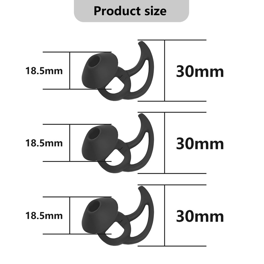 MMYQXI Earbud Replacement Tips Silicone Ear Medium, Black
