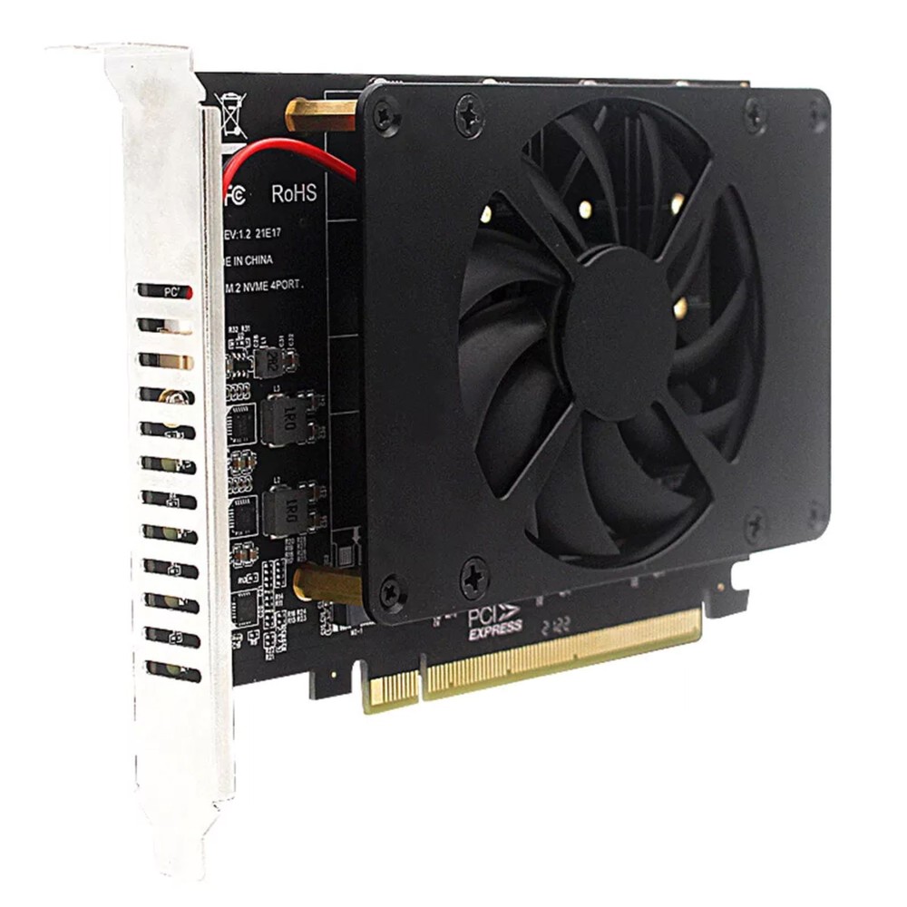 4-Disk Soft RAID Array SSD Adapter Card 4*32Gbps PCIE 3.0/4.0 NVME M.2 MKEY