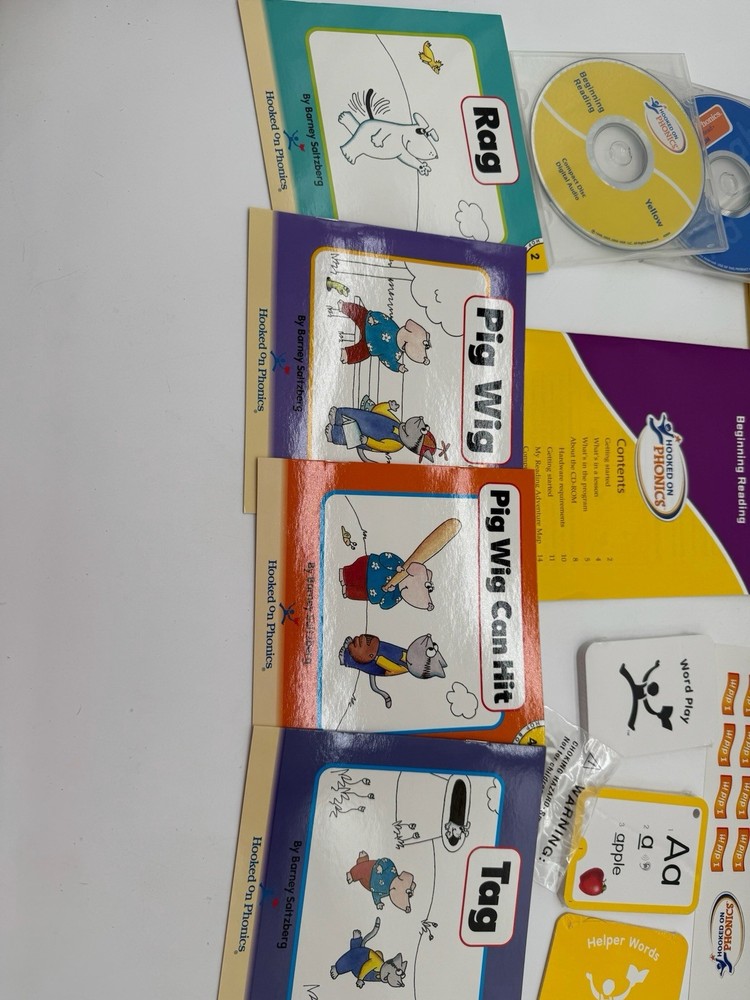 Hooked On Phonics Beginning Reading Ages 4-6 Pre K to KProgram Set CD Workbook