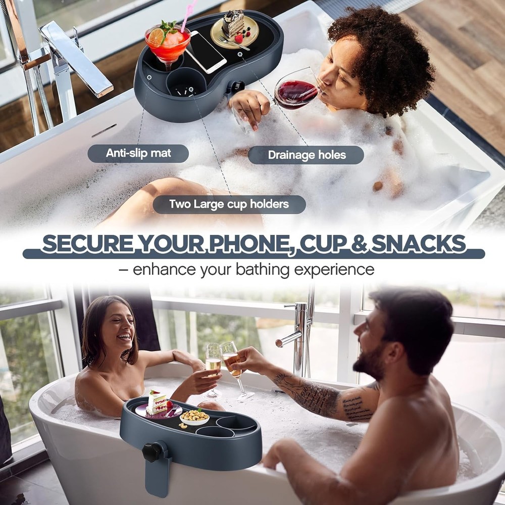 Adjustable Hot Tub Table Tray With Cup Holders