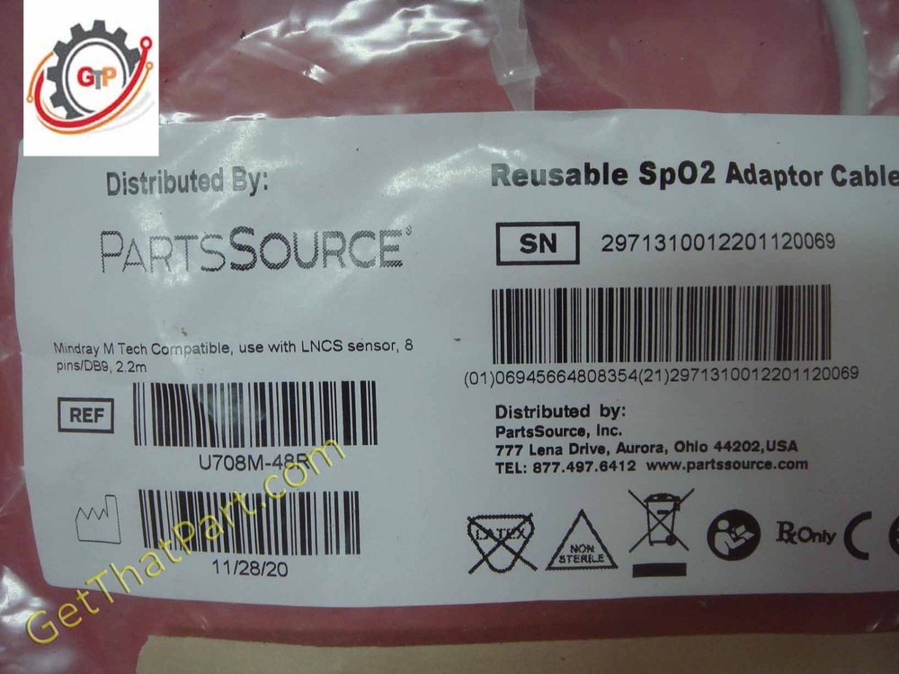Mindray Datascope Compatible Reusable SpO2 Adapter Cable Oem New Pkg