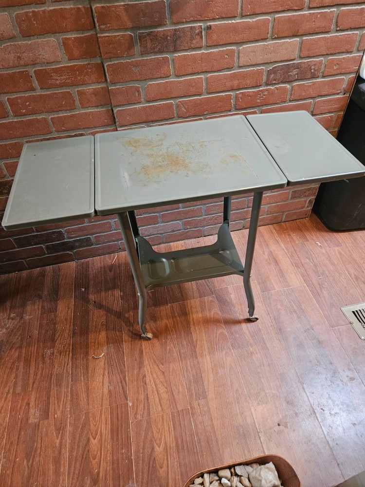 Mid Century Industrial Style Typewriter Table with Drop Leafs