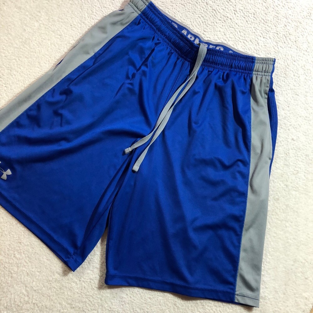 Under Armour Shorts Mens Medium Blue Drawstring Athletic Gym Running