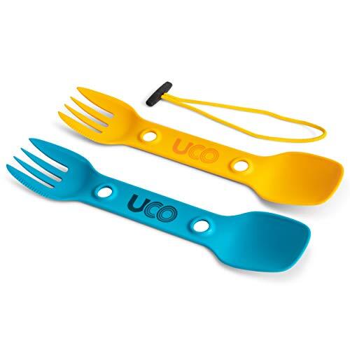 2 Pack Utility Spork Combo Spoon-Fork Utensil for Camping Backpacking Picnics