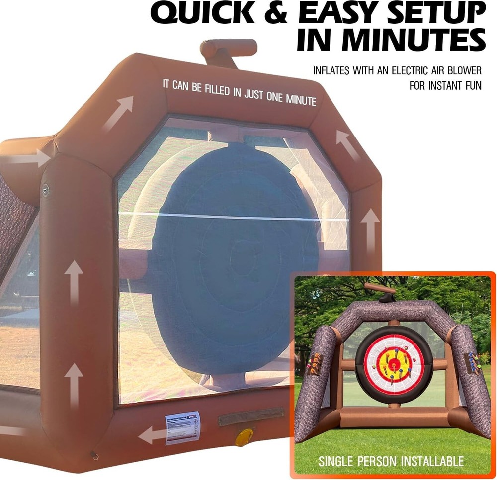 OZIS Inflatable Axe Throwing Game ，Inflatable Ball Toss Target Dart Board