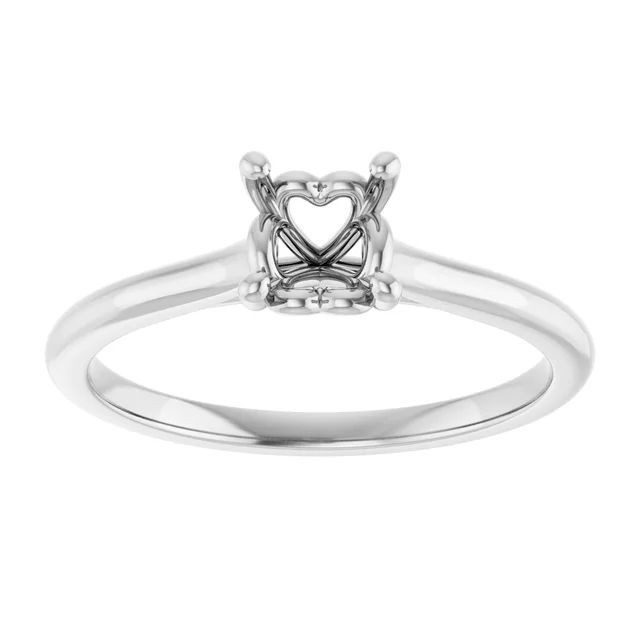 Women Engagement Semi Mount Ring Setting Cushion 5 mm 925 Silver