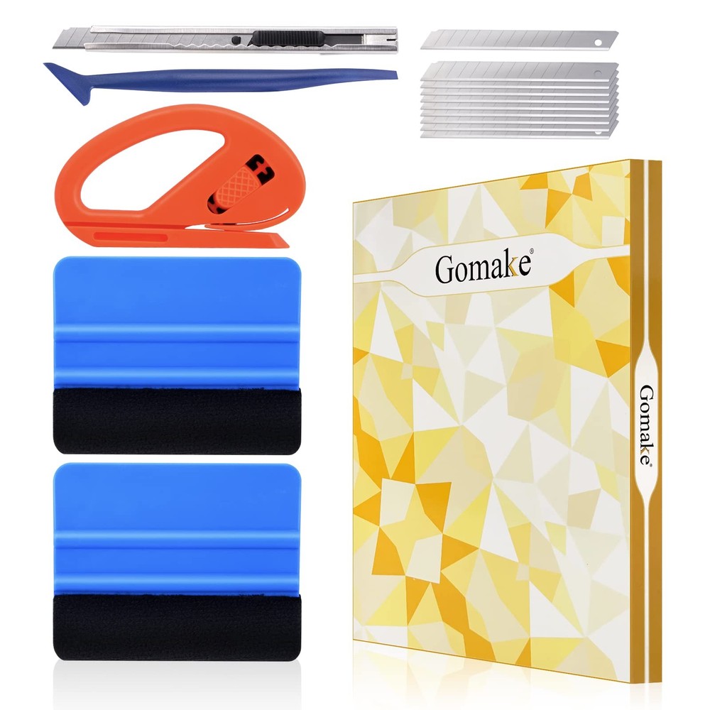 Gomake Vehicle Vinyl Wrap Tool Kit Window Tinting Include 4 Mix Color