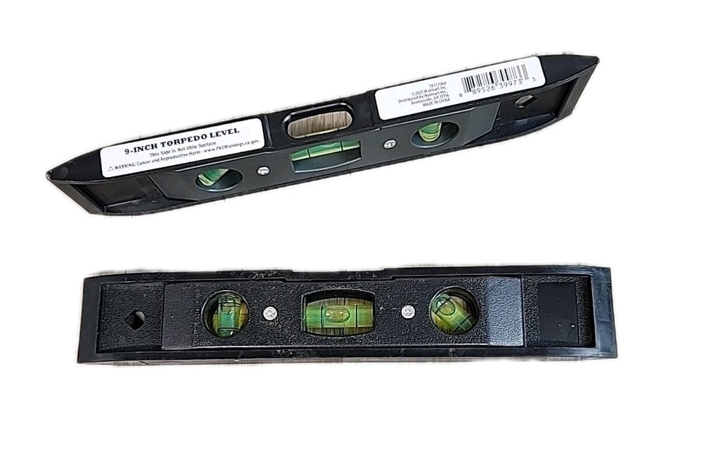2 Pack Hyper Tough Basic Home Tools 9-inch Magnetic Torpedo Levels