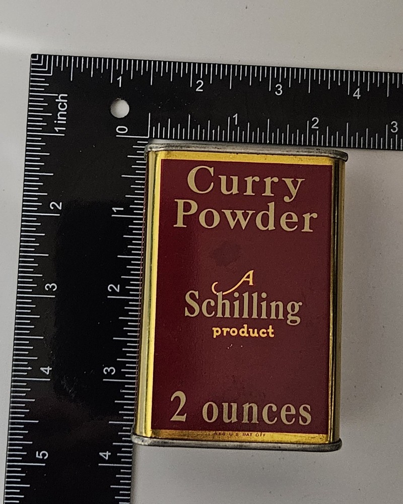 Vintage 1933 Schilling Curry Powder Tin - 2oz