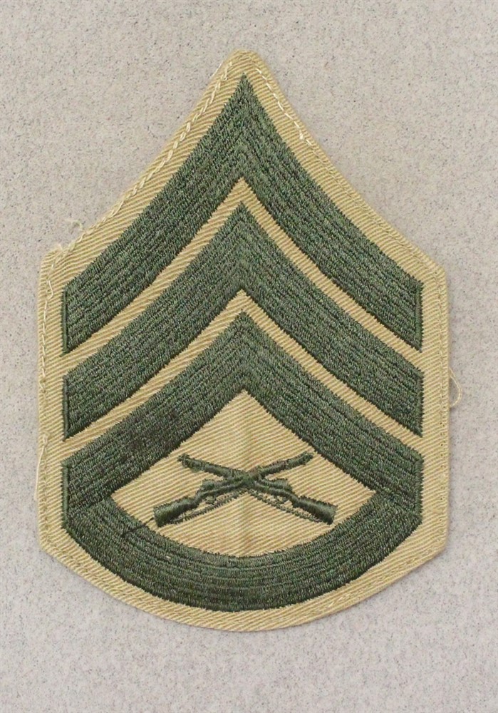 USMC Marine Rank Chevron 858: Staff Sergeant, single - khaki