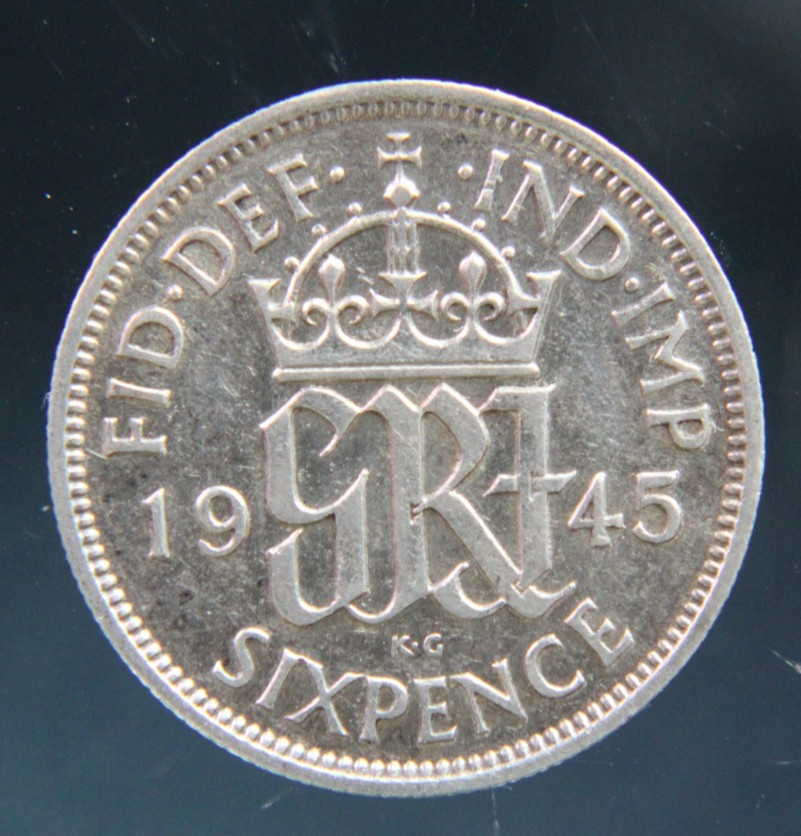 Great Britain, Six Pence 1945 silver coin