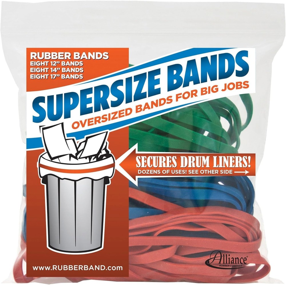 Alliance Rubber 08997 SuperSize Bands, Assorted Large Assorted,