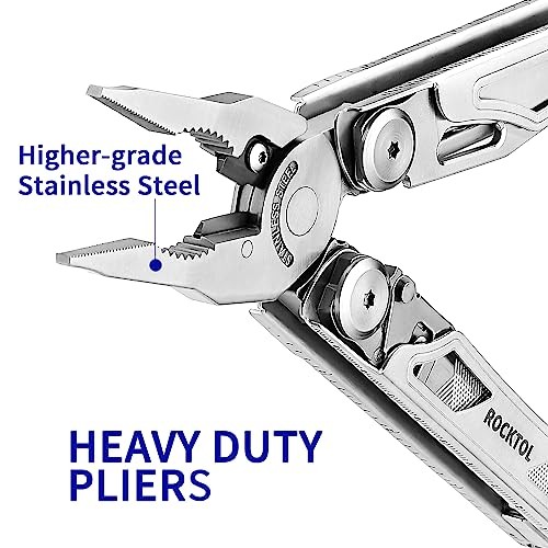 Multitool, 29-in-1 Multitool Pliers with Replaceable Wire Cutters and Silver