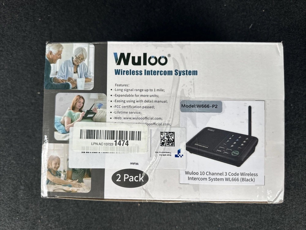 Wuloo Wireless Intercoms System for Home Office WL666 2 pack 1 mile range