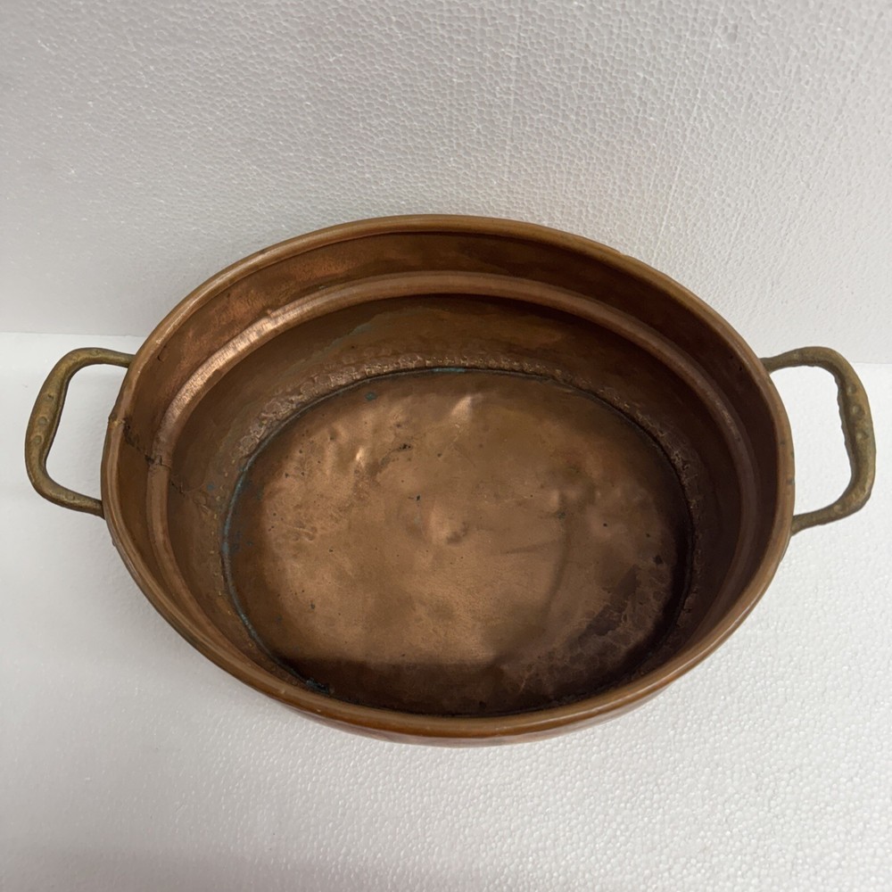 Copper and Brass Bowl With Handles 13