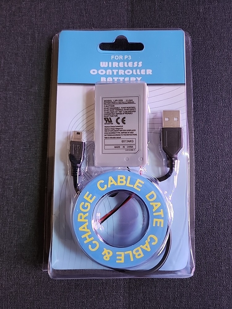 1800mAh Replacement Battery + USB Cable For sony PS3 Controller @@