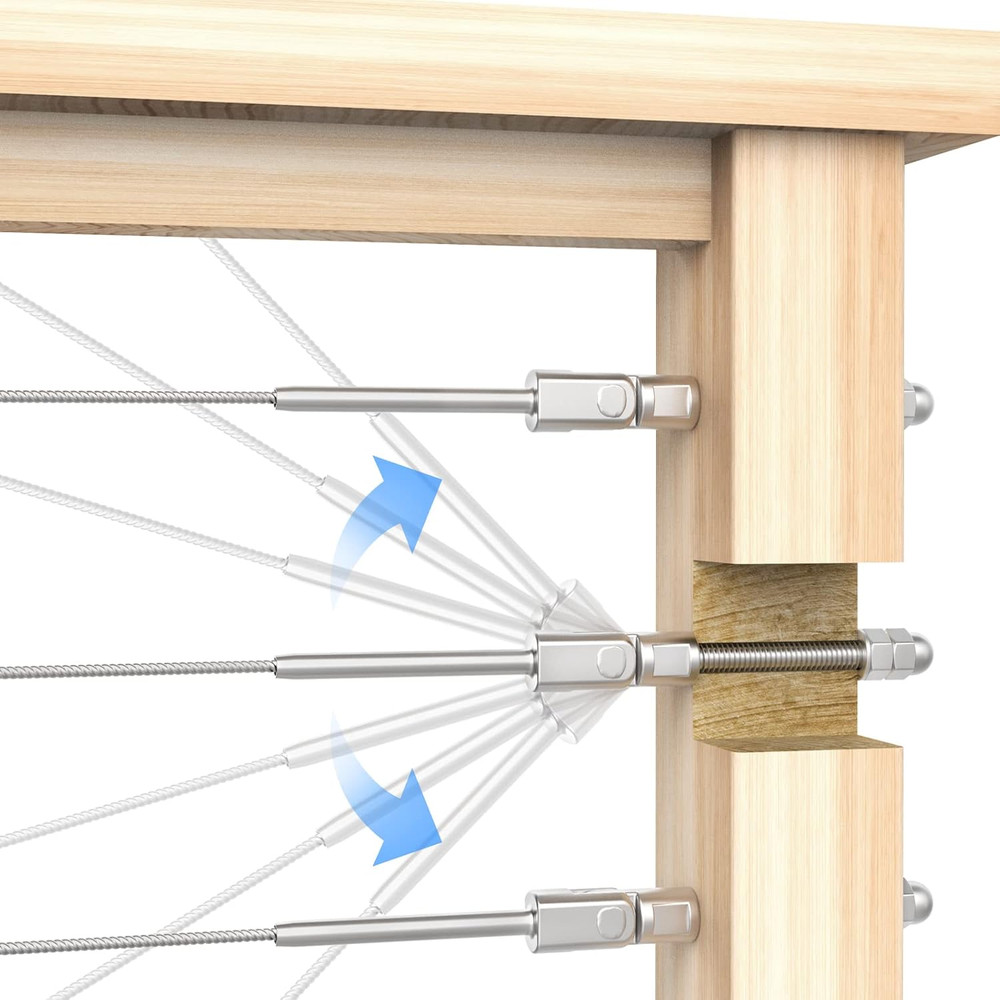 20 Pack 6" Angled Swage Threaded Studs for Cable Railing Hardware