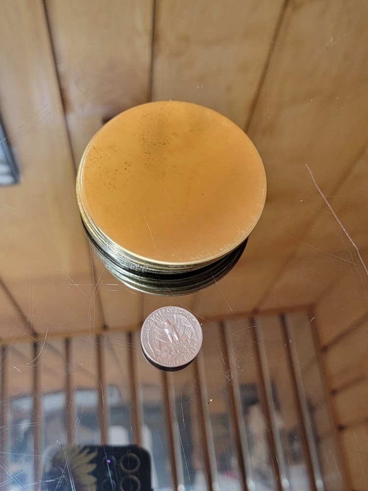 Brass Disk Circle Blanks 3" Diameter 1/8'' Thick 5 Pieces Disc Discs Disks