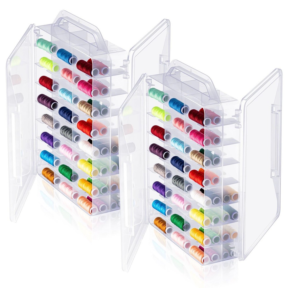Mifoci 1 Pcs 46 Grids Sewing Organizer Double Sided Thread Box Storage...