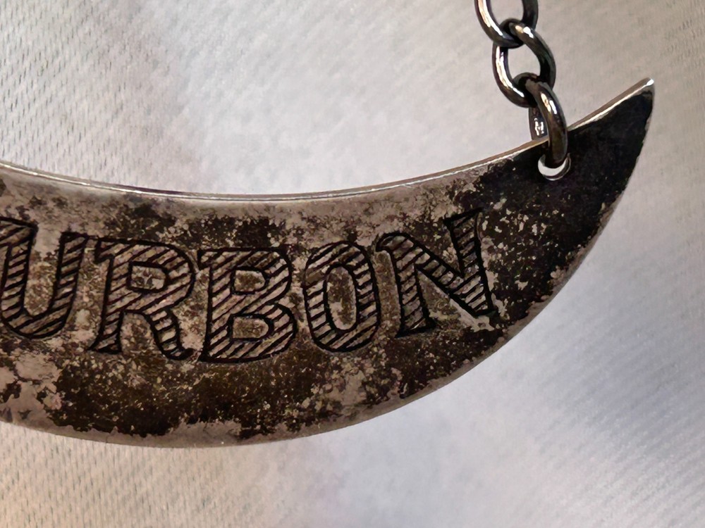 Vintage Sterling Silver Bourbon Decanter Label