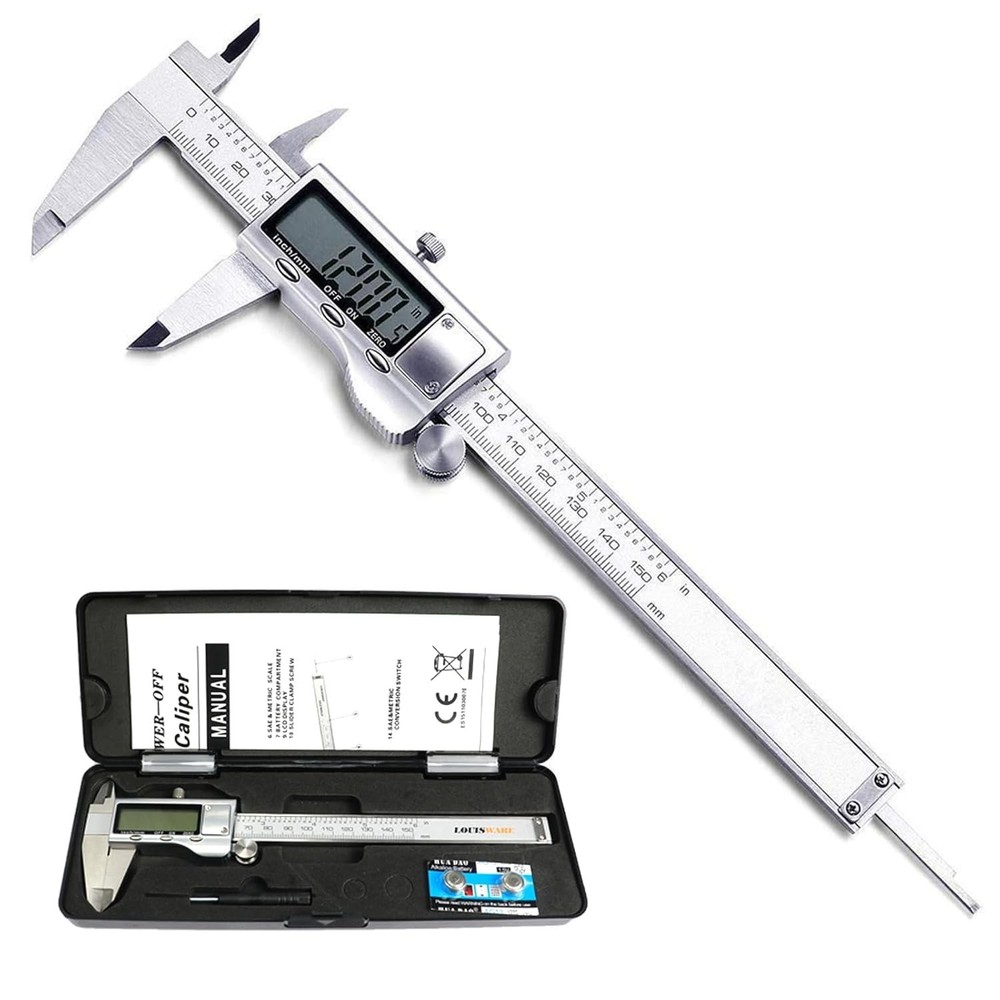 Precision 6 Inch Vernier Caliper, Inch/Millimeter Conversion