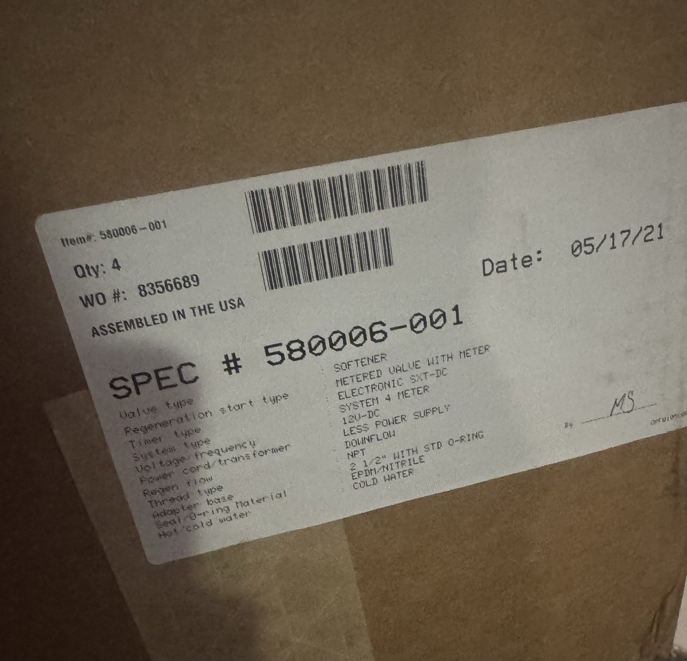 Fleck 580006-001 Electronic Metered Water Softener Valve, 5800 SXT