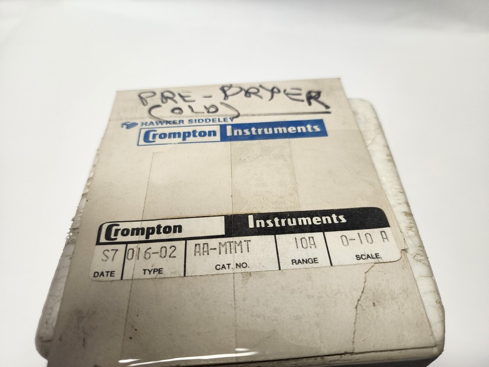 Pair of Crompton Instruments AA-MTMT Type 016-02 10 Amp. Panel Meter