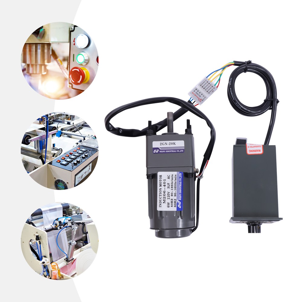 110V Gear Motor with Speed Controller - Adjustable Speed Regulator (20K)