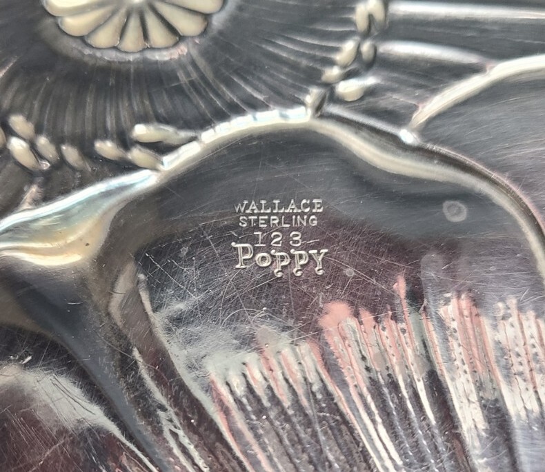 Wallace Sterling Silver Poppy Pattern 10" Bowl #123 469 Grams