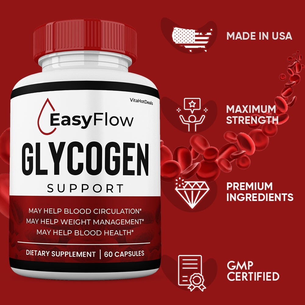 EasyFlow Glycogen Support Pills, Easy Flow Capsules Blood Support (5 Pack)