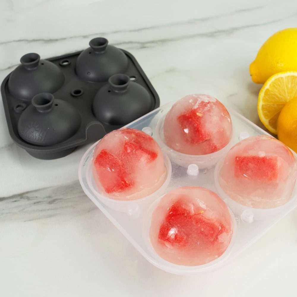2PC Large Ice Cube Trays Sphere Molds Easy Release BPA Free Craft Ice Maker
