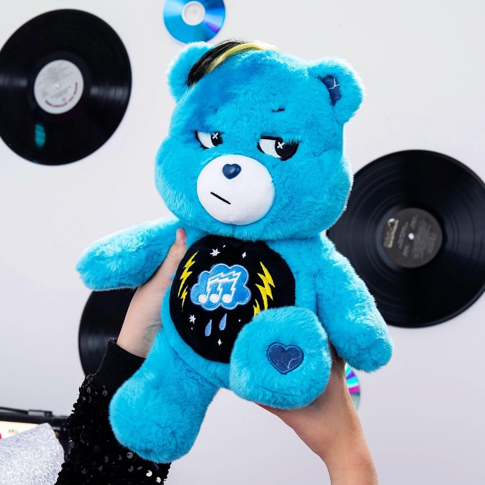 Care Bears 14" Rock Theme Grumpy Bear Medium Size Plush Soft, Huggable Plushie