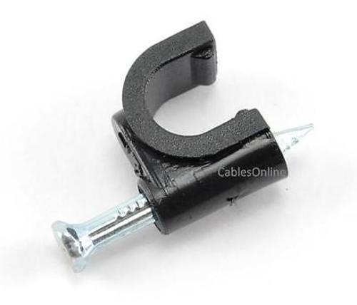 100-Pack Coax RG6 Nail On Cable Clips, Black