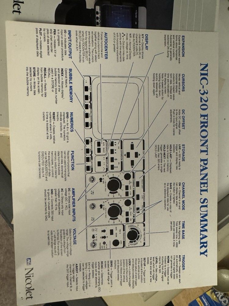 Nicolet Model NIC-320 Digital Oscilloscope