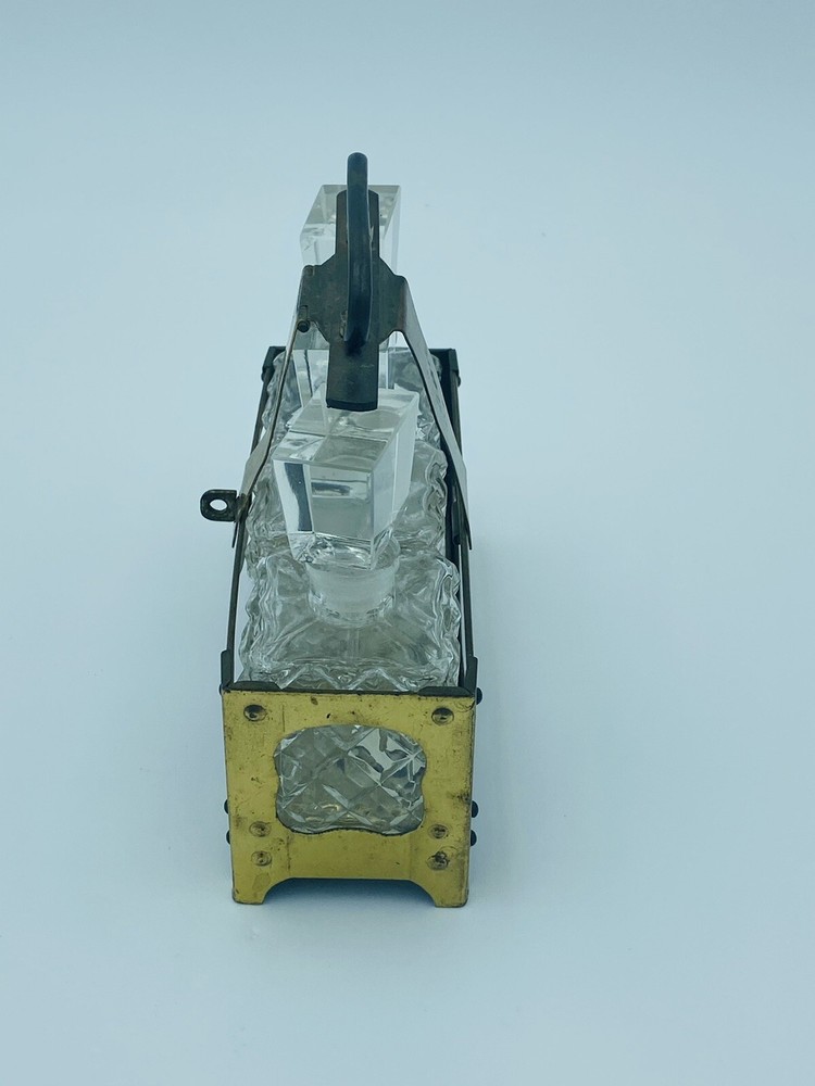 Crystal & Brass Vanity Perfume Caddy Set - 7pc