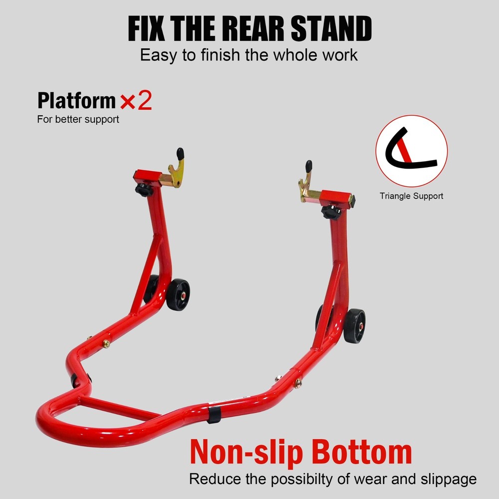 Motorcycle Stand Lift 880 lbs Front & Rear Fork Stand Spoolift Paddock Swingarm