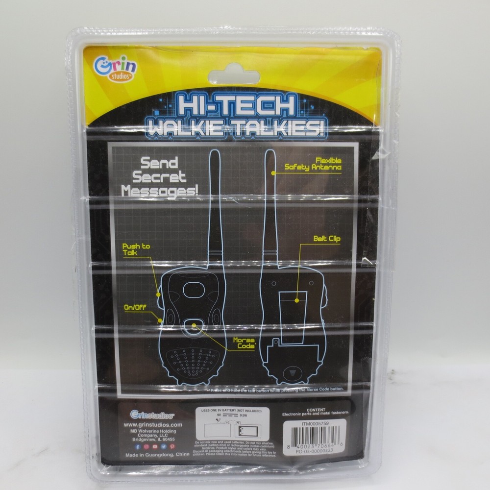 Grin Studios HI-TECH Walkie Talkies Pair Tested Working
