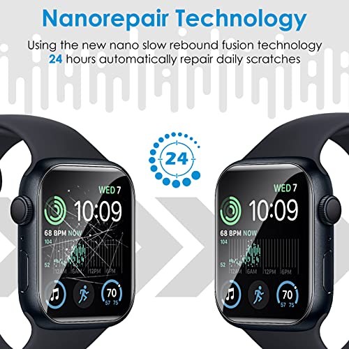 6 Pack TPU Screen Protector Compatible with Apple Watch SE 44mm Transparent