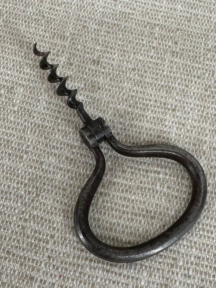Antique Folding Corkscrew Iron Wine Bottle Opener Rustic Tool 032